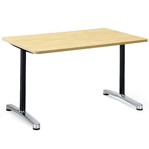 【廃番】会議用テーブル 2本固定脚 AL-1275K W1200×D750×H700(mm) 角形天板 アルミダイキャストベースのメイン画像