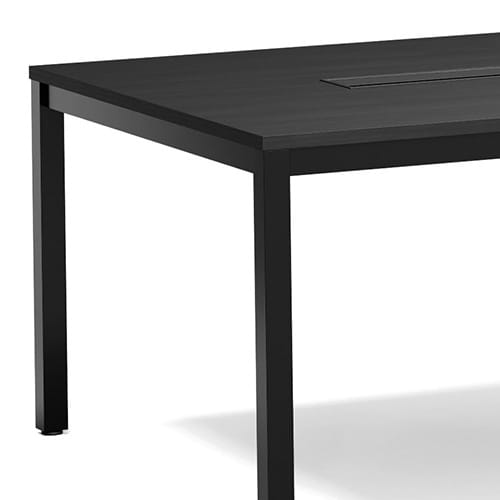 会議用テーブル アイコ AOTBK-2412-70 W2400×D1200×H700(mm) ブラックカラー粉体塗装4本脚テーブル コードホール付き商品画像6
