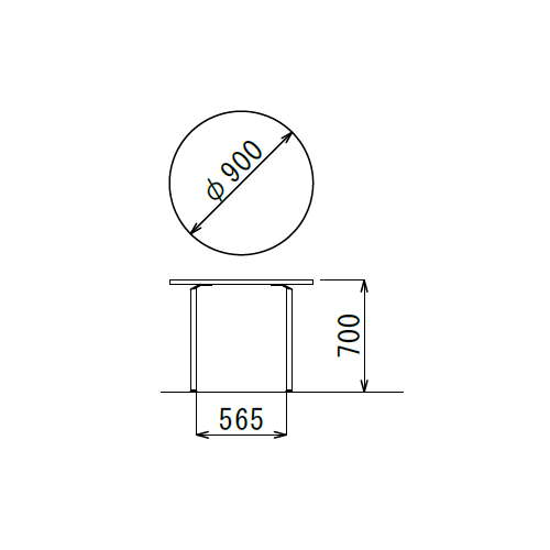 【廃番】会議用テーブル 円形天板 900φ AR-900R W900×D900×H700(mm) クロームメッキ商品画像3