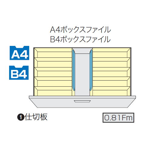 【WEB販売休止中】ファイル引き出し書庫 2段 ナイキ ホワイトカラー CW型 CW-0907S-2-WW W899×D450×H700(mm)商品画像2