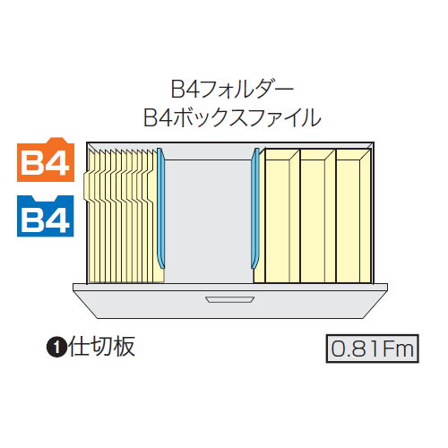 【WEB販売休止中】ファイル引き出し書庫 2段 ナイキ ホワイトカラー CW型 CW-0907S-2-WW W899×D450×H700(mm)商品画像4