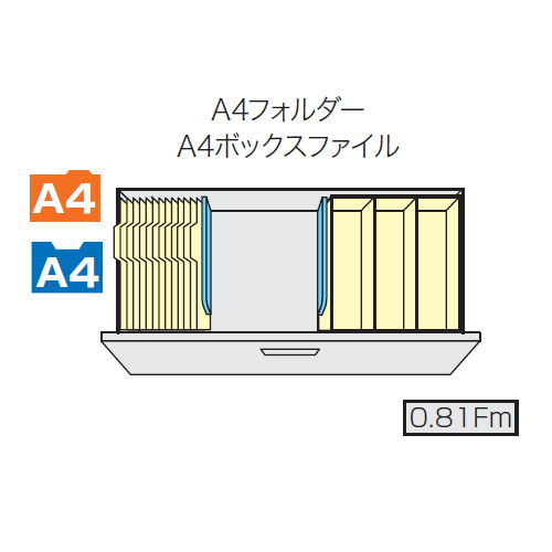 【WEB販売休止中】ファイル引き出し書庫 2段 ナイキ ホワイトカラー CWS型 CWS-0907S-2-WW W899×D400×H700(mm)商品画像3