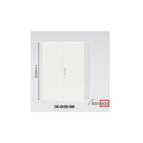 両開き書庫 ナイキ H1200mm ホワイトカラー CWS型 CWS-0912K-WW W899×D400×H1200(mm)のメイン画像