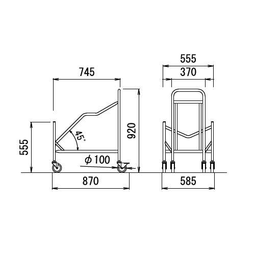 スタッキングチェア専用台車 アイコ D-16 (MC-221・MC-201他)商品画像2