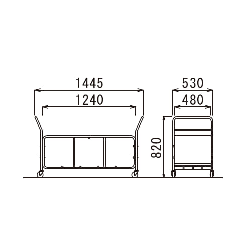 折りたたみ椅子専用台車 アイコ D-30 (FCA-19S他)商品画像2