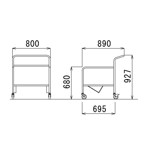 【廃番】スタックテーブル専用台車 D-50 (UNT-6545)商品画像3