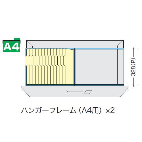 【WEB販売休止中】ナイキ CW型ダイヤル錠3段ファイル引き出し書庫用A4ハンガーフレーム DHF-A4T-2 2本セット商品画像2