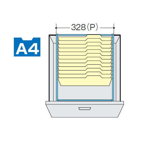 【WEB販売休止中】ナイキ CW型ダイヤル錠3段ファイル引き出し書庫用A4ハンガーフレーム DHF-A4T-2 2本セット商品画像3