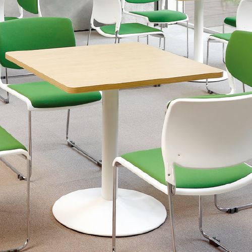 【廃番】会議用テーブル 正方形天板 750mm角 ETW-750K W750×D750×H720(mm) 1本脚テーブル ホワイト塗装脚商品画像6