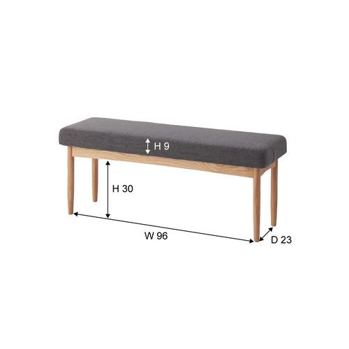 ベンチチェア エコモベンチ AZUMAYA(東谷) 北欧テイスト グレーカラー ファブリック張地 HOC-150GY商品画像2