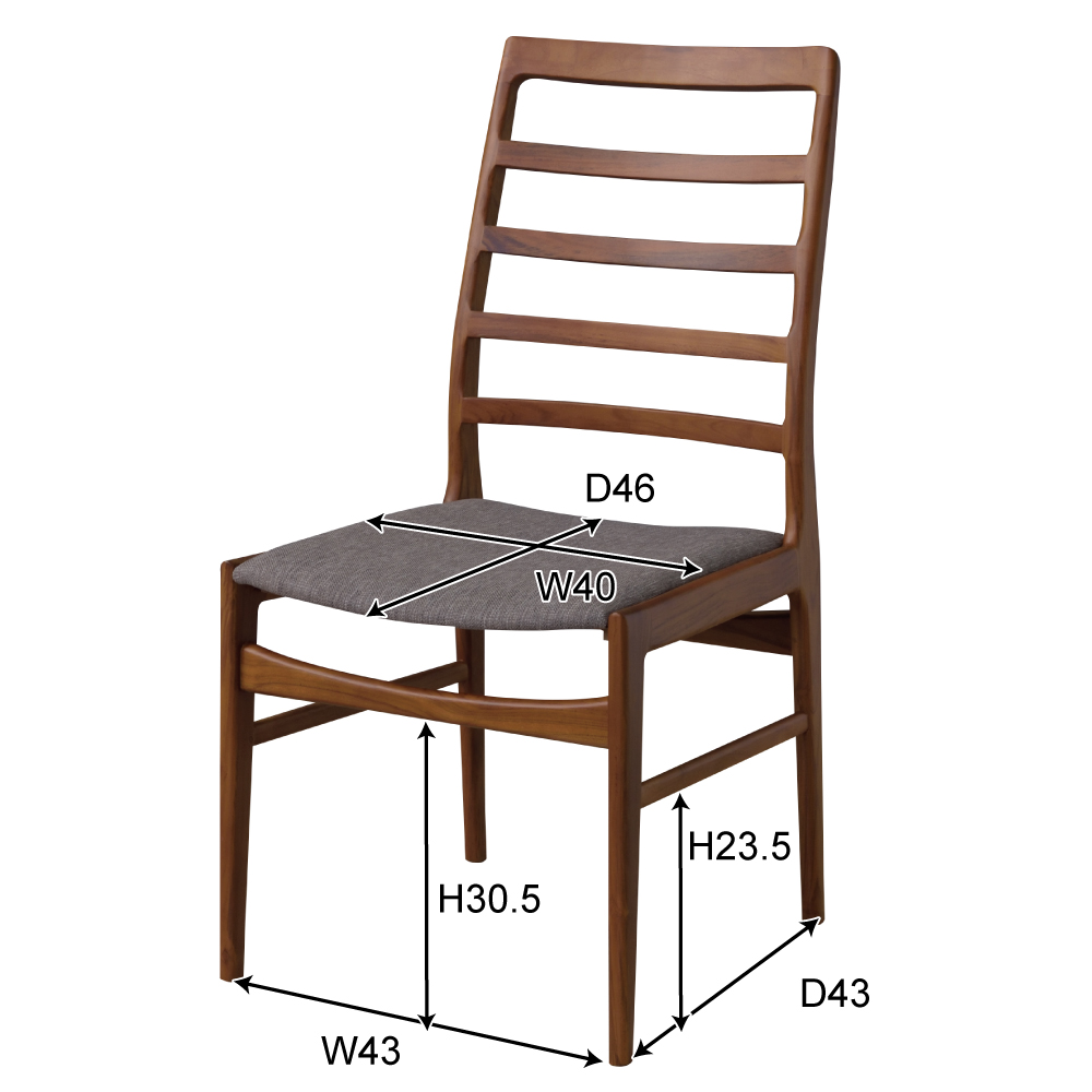 【廃番】チェア コリンズシリーズ 天然木(チーク) ハイバック ダイニングチェア商品画像2