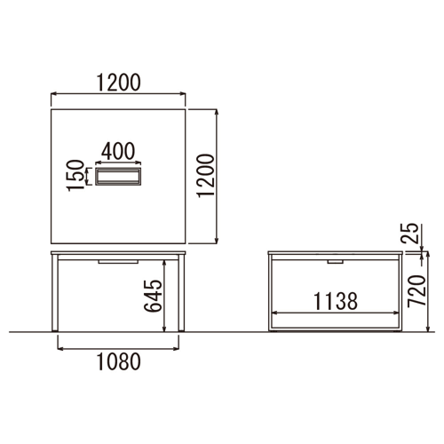 会議用テーブル アイコ LPTB-1212 W1200×D1200×H720(mm) ブラックカラー粉体塗装スクエア脚テーブル コードホール付き商品画像5