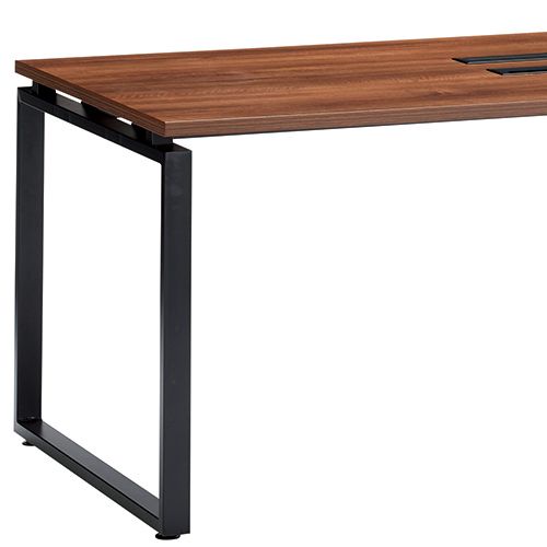 会議用テーブル LPTB-1890 W1800×D900×H720(mm) ブラックカラー粉体塗装スクエア脚テーブル コードホール付き商品画像6