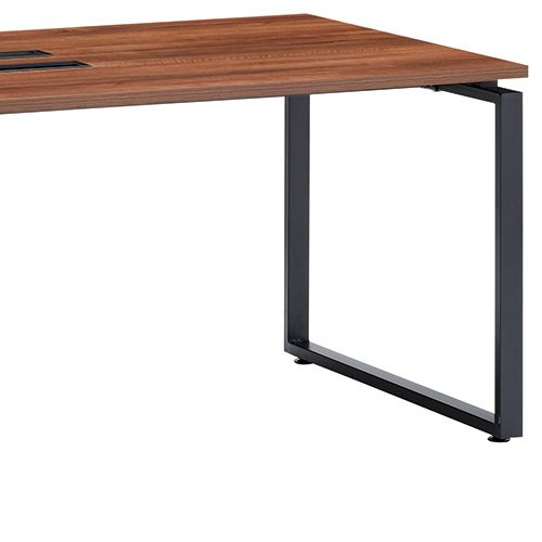 会議用テーブル LPTB-1890 W1800×D900×H720(mm) ブラックカラー粉体塗装スクエア脚テーブル コードホール付き商品画像7
