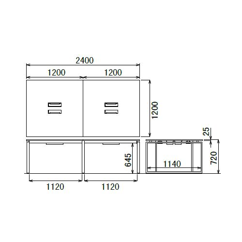 【廃番】会議用テーブル アイコ LPTW-2412 W2400×D1200×H720(mm) ホワイトカラー粉体塗装スクエア脚テーブル コードホール付き商品画像4