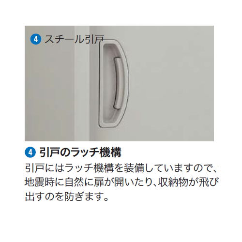 スチール引き違い書庫 ナイキ 上置き用 H450mm NW型 NW-0905H-AW W899×D450×H450(mm)商品画像2