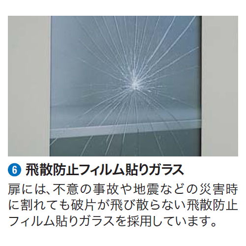 【WEB販売休止中】ガラス両開き書庫 ナイキ H900mm NW型 NW-0909KG-AW W899×D450×H900(mm)商品画像2