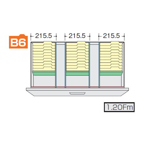 【WEB販売休止中】ナイキ CW型・NW型ファイル引き出し書庫用B6フォルダー仕切セットE NW-B6FFBのメイン画像