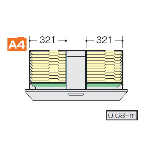 【WEB販売休止中】ナイキ CWS型・NWS型ファイル引き出し書庫用A4フォルダー仕切セットI NWS-A4FFBのメイン画像