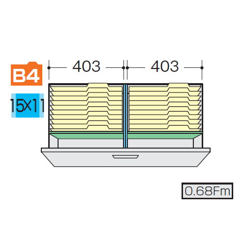 【WEB販売休止中】ナイキ CWS型・NWS型ファイル引き出し書庫用B4フォルダー仕切セットH NWS-B4FFBのメイン画像