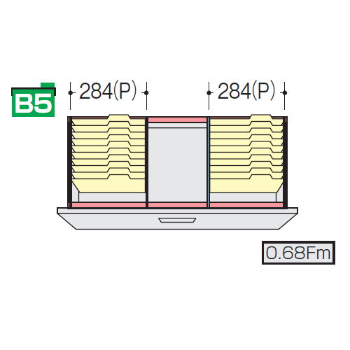 【WEB販売休止中】ナイキ CWS型・NWS型ファイル引き出し書庫用ハンギングセットF NWS-B5HFBのメイン画像