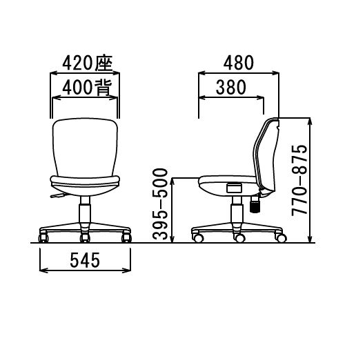 チェア アイコ OA-1005 セミローバック 肘なし商品画像6