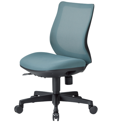 チェア アイコ OA-3205B ブラックシェル ローバック  肘なしタイプ φ60mm大口径ナイロン双輪キャスター商品画像2