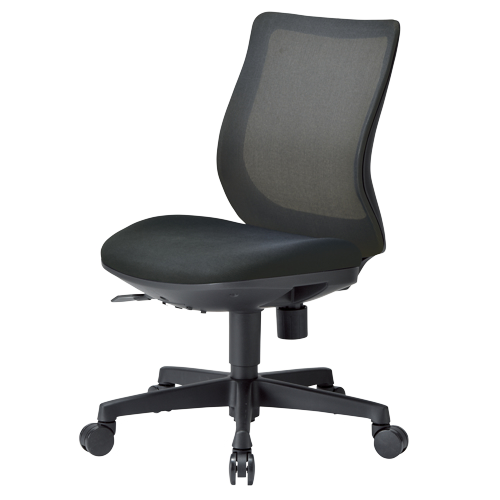 チェア アイコ OA-3205B ブラックシェル ローバック  肘なしタイプ φ60mm大口径ナイロン双輪キャスター商品画像5