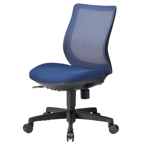 チェア アイコ OA-3205B ブラックシェル ローバック  肘なしタイプ φ60mm大口径ナイロン双輪キャスターのメイン画像