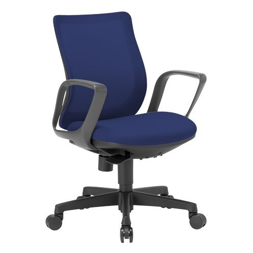 チェア アイコ OA-3215B-FBJ ブラックシェル ローバック  サークル肘タイプ φ60mm大口径ナイロン双輪キャスター商品画像5