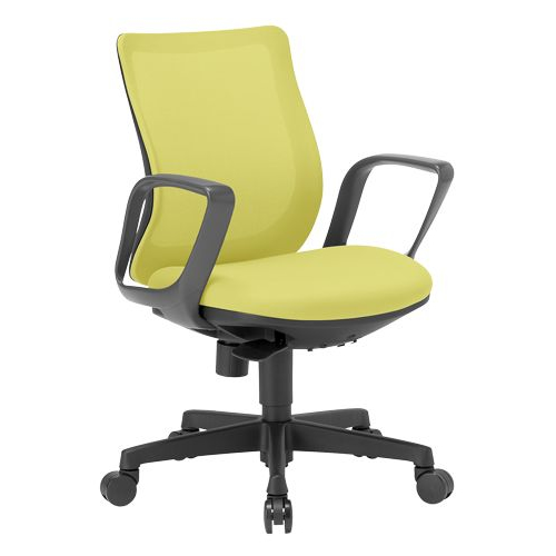 チェア アイコ OA-3215B-FBJ ブラックシェル ローバック  サークル肘タイプ φ60mm大口径ナイロン双輪キャスター商品画像6