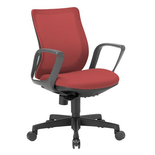 チェア アイコ OA-3215B-FBJ ブラックシェル ローバック  サークル肘タイプ φ60mm大口径ナイロン双輪キャスターのメイン画像