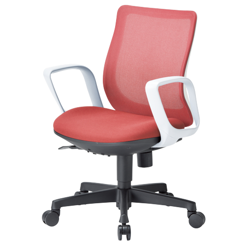 チェア アイコ OA-3215W-FWJ ホワイトシェル ローバック  サークル肘タイプ φ60mm大口径ナイロン双輪キャスター商品画像4