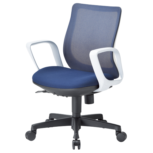 チェア アイコ OA-3215W-FWJ ホワイトシェル ローバック  サークル肘タイプ φ60mm大口径ナイロン双輪キャスター商品画像5