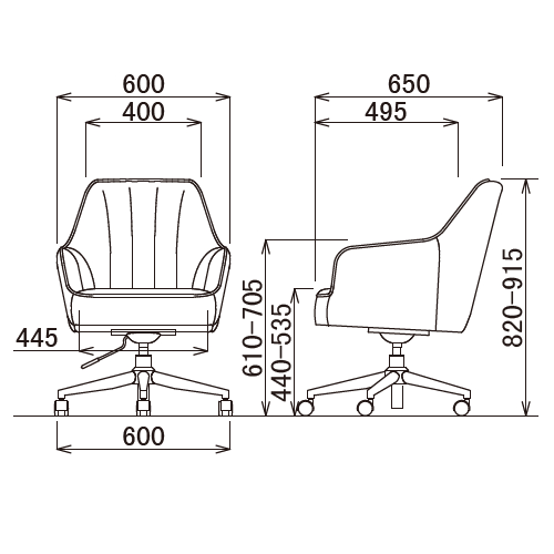 オフィスカジュアルチェア アイコ OC-528 キャスター脚 肘あり 並列ポケットコイル ガスリフト上下調整機能商品画像9