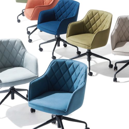 オフィスカジュアルチェア アイコ OC-538 キャスター脚 肘あり φ50ナイロン双輪キャスター ガスリフト上下調整機能商品画像10