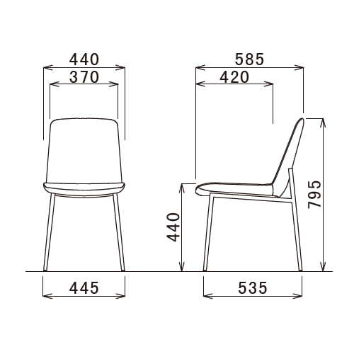 オフィスカジュアルチェア アイコ OC-543 4本固定脚 肘なし商品画像9