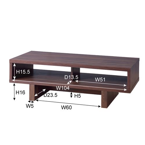 【廃番】センターテーブル AZUMAYA(東谷) KD Furnitureシリーズ ボックス型テーブル W1100×D500×H365(mm)商品画像2