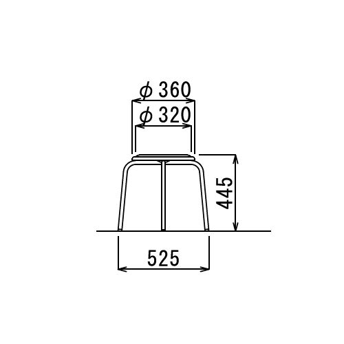 【廃番】スツール(丸椅子) 背なし スタッキングチェア アイコ RC-60 固定脚 粉体塗装商品画像5