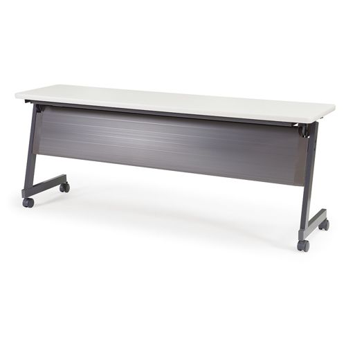 会議用テーブル アイコ SAGP-1845 W1800×D450×H700(mm) サイドスタックテーブル 棚付き・パネル付きのメイン画像