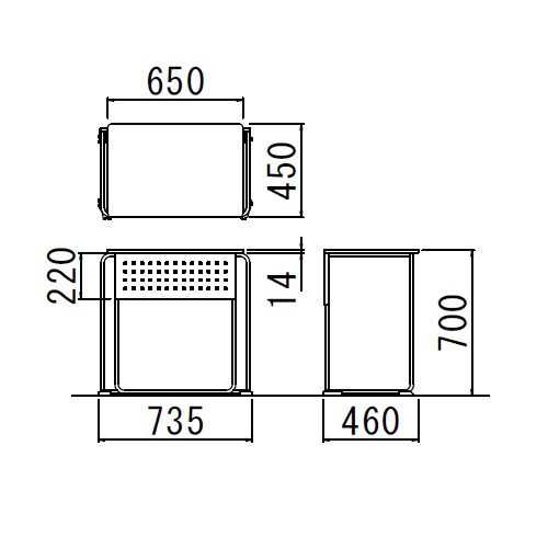 【廃番】会議用テーブル UNT-6545 W735×D460×H700(mm) 連結脚 スタックテーブル商品画像6