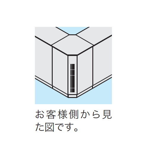 【WEB販売休止中】カウンター 外ハイコーナー90° ナイキ XC型 ハイカウンター XCR9090 W553×D553×H950(mm)商品画像3