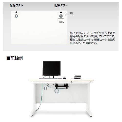 平デスク ナイキ XED型 XED077FDN W700×D700×H700(mm) 引き出し無し商品画像6