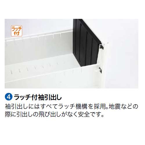 【WEB販売休止中】片袖デスク ナイキ XED型 XED107A W1000×D700×H700(mm) 2段(A4/B4・A4)商品画像8