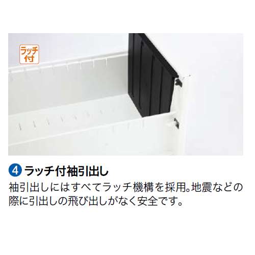 両袖デスク ナイキ XED型 XED147BA W1400×D700×H700(mm) 左袖2段(A4/B4・A4) 右袖3段(ペントレー/A5/B4・A4)商品画像8