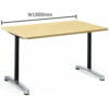 【廃番】会議用テーブル 2本固定脚 AL-1575K W1500×D750×H700(mm) 角形天板 アルミダイキャストベース