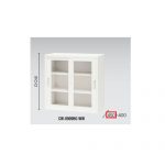 【取扱終了】ガラス引き違い書庫 ナイキ H900mm ホワイトカラー CW型 CW-0909HG-WW W899×D450×H900(mm)