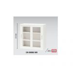 【取扱終了】ガラス引き違い書庫 ナイキ H900mm ホワイトカラー CWS型 CWS-0909HG-WW W899×D400×H900(mm)