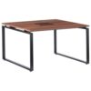 会議用テーブル LPTB-1212 W1200×D1200×H720(mm) ブラックカラー粉体塗装スクエア脚テーブル コードホール付き