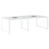 会議用テーブル LPTW-2412 W2400×D1200×H720(mm) ホワイトカラー粉体塗装スクエア脚テーブル コードホール付き